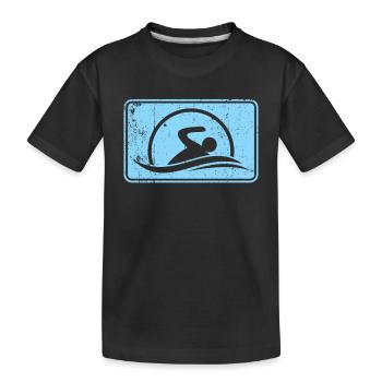 Logo du nageur nageur - T-shirt bio Premium Enfant - noir - Devant