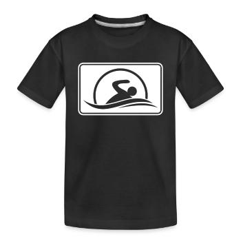 Logo du nageur nageur - T-shirt bio Premium Enfant - noir - Devant