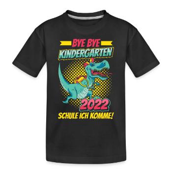 Einschulung 2022 | Schulkind Junge Sohn Geschenk - Kinder Premium Bio T-Shirt - Schwarz - Vorne