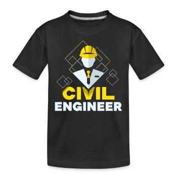 Ingénieur civil Profession étudiante en génie civil - T-shirt bio Premium Enfant - noir - Devant