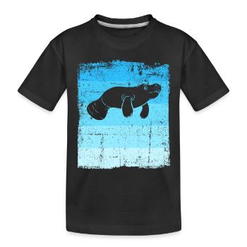 Manatees Funny Manatee - Kids' Premium Organic T-Shirt - black - Front