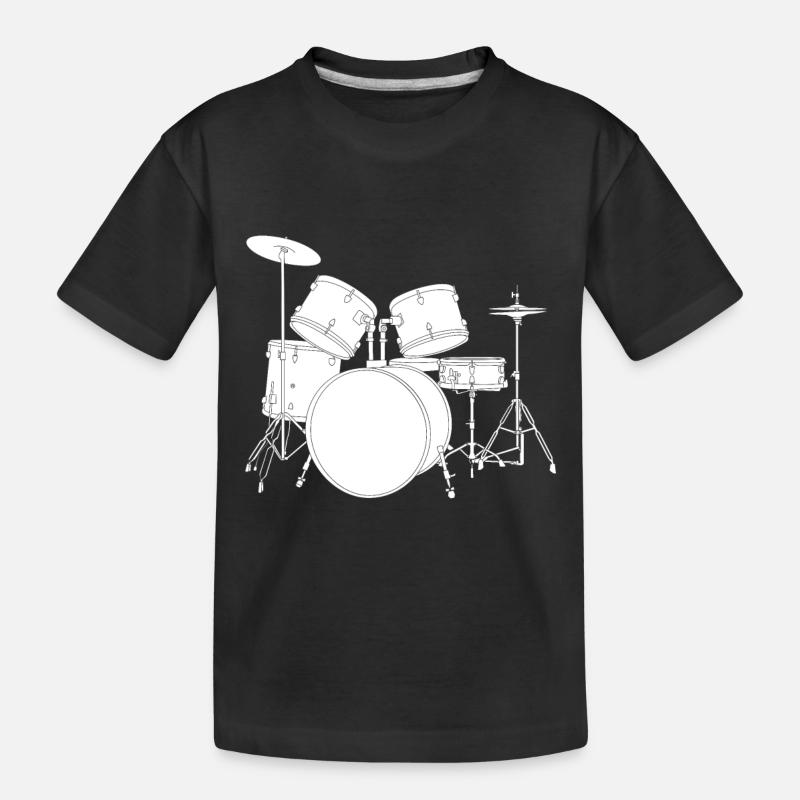 Conception de batteur de joueur de batterie de batteur - T-shirt bio Premium Enfant - noir