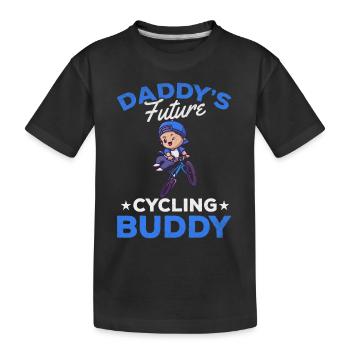 Radfahrer Papas Zukunft Radfahren Kumpel - Kinder Premium Bio T-Shirt - Schwarz - Vorne