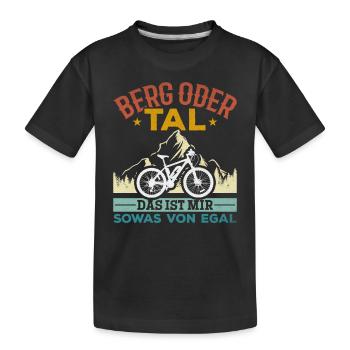 Berg oder Tal das ist mir sowas von Egal E-Bike - Kinder Premium Bio T-Shirt - Schwarz - Vorne
