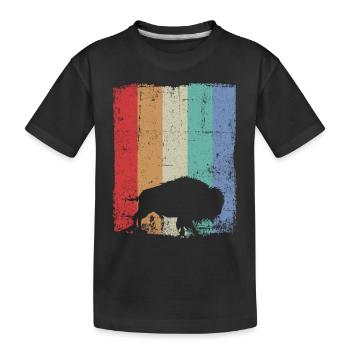 Bison Wisent - Kids' Premium Organic T-Shirt - black - Front