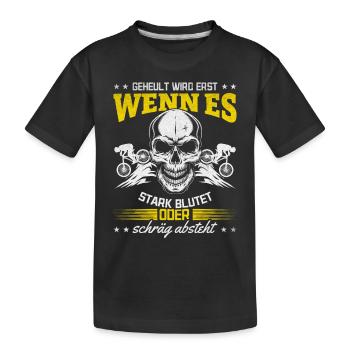 Mountainbike Radfahrer Fahrradfahrer Downhill - Kinder Premium Bio T-Shirt - Schwarz - Vorne