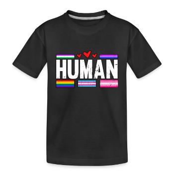 Human LGBT Pride Month Bisexual - Kids' Premium Organic T-Shirt - black - Front