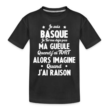 Je suis Basque - Je ferme pas ma gueule - T-shirt bio Premium Enfant - noir - Devant