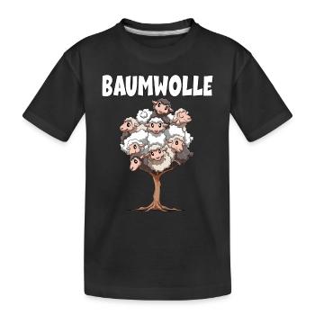 Baumwolle Schafe für einen Schafliebhaber - Kinder Premium Bio T-Shirt - Schwarz - Vorne
