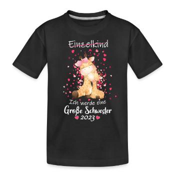 Ich Werde Eine Große Schwester 2023 Giraffen - Kinder Premium Bio T-Shirt - Schwarz - Vorne