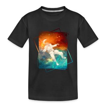 Astronaut im Weltraum - Kinder Premium Bio T-Shirt - Schwarz - Vorne