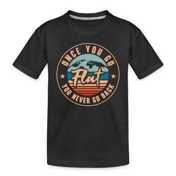 Flache Erde Einmal flach Immer flach Witz - Kinder Premium Bio T-Shirt - Schwarz - Vorne