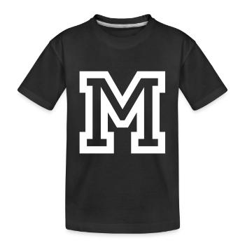 Buchstabe m - Kinder Premium Bio T-Shirt - Schwarz - Vorne