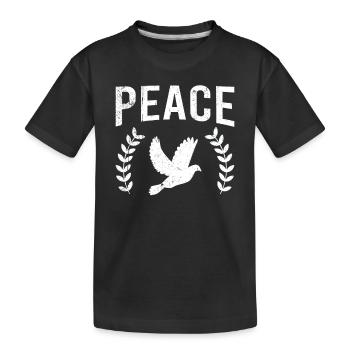 Peace Dove Peace Peace - Kids' Premium Organic T-Shirt - black - Front
