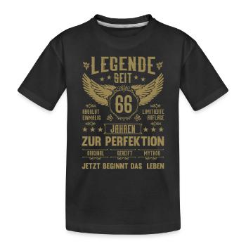 Legende seit 66 Jahren 66. Geburtstag - Kinder Premium Bio T-Shirt - Schwarz - Vorne