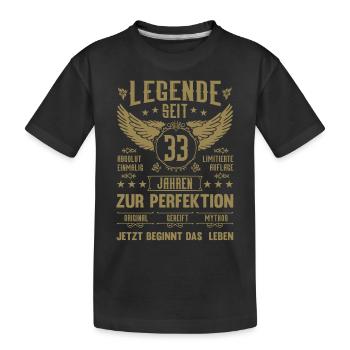 Legende seit 33 Jahren 33. Geburtstag - Kinder Premium Bio T-Shirt - Schwarz - Vorne