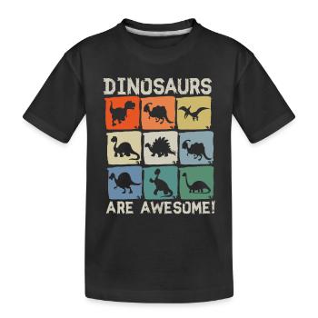 Les dinosaures sont géniaux - T-shirt bio Premium Enfant - noir - Devant