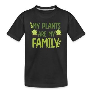 Mes plantes sont ma plante de jardin familial - T-shirt bio Premium Enfant - noir - Devant