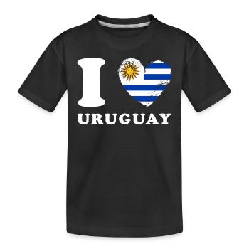 Uruguay I love Uruguay - Kinder Premium Bio T-Shirt - Schwarz - Vorne