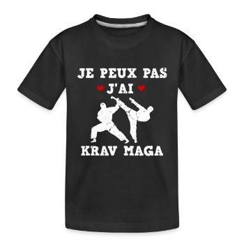 Je peux pas j'ai krav maga - T-shirt bio Premium Enfant - noir - Devant
