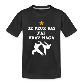Je peux pas j'ai krav maga - T-shirt bio Premium Enfant - noir - Devant