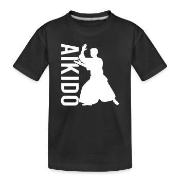 Aikido - Kinder Premium Bio T-Shirt - Schwarz - Vorne