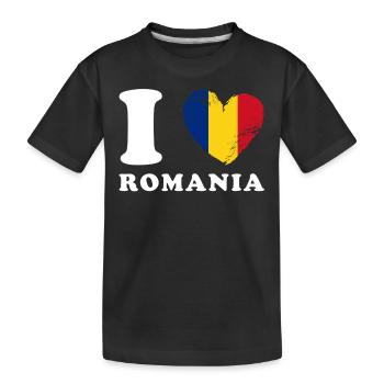 J’aime la Roumanie - T-shirt bio Premium Enfant - noir - Devant