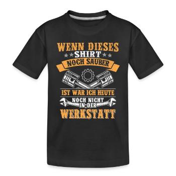 Werkstatt Schrauber Spruch - Kinder Premium Bio T-Shirt - Schwarz - Vorne