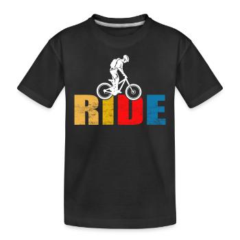 MOUNTAINBIKE-TOUR - Kinder Premium Bio T-Shirt - Schwarz - Vorne