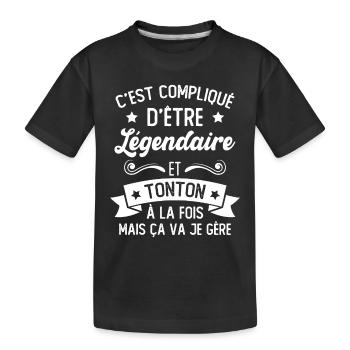 Légendaire et Tonton Humour Cadeau Pour Tonton - T-shirt bio Premium Enfant - noir - Devant