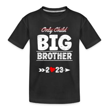 Big Brother 2023 Gender Reveal Schwangere Mutter - Kinder Premium Bio T-Shirt - Schwarz - Vorne