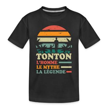 Tonton l'homme le mythe la légende Cadeau - T-shirt bio Premium Enfant - noir - Devant