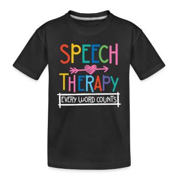 Logopädie Jedes Wort zählt - Kinder Premium Bio T-Shirt - Schwarz - Vorne