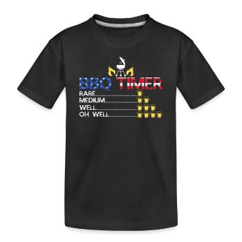 BBQ Timer 4th of July Patriotic US American - Kids' Premium Organic T-Shirt - black - Front