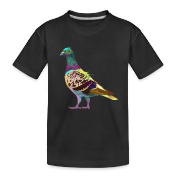 Colorful Splash Bird Pigeon - Kids' Premium Organic T-Shirt - black - Front