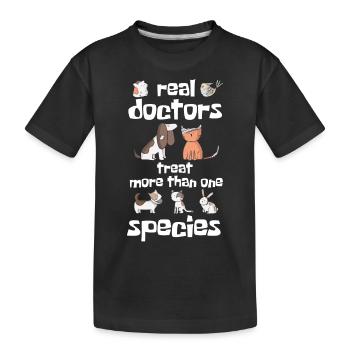 Veterinarian girl, veterinarian - Kids' Premium Organic T-Shirt - black - Front