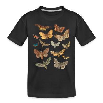 Cottagecore clothing dark academia moth fashion - Kinder Premium Bio T-Shirt - Schwarz - Vorne