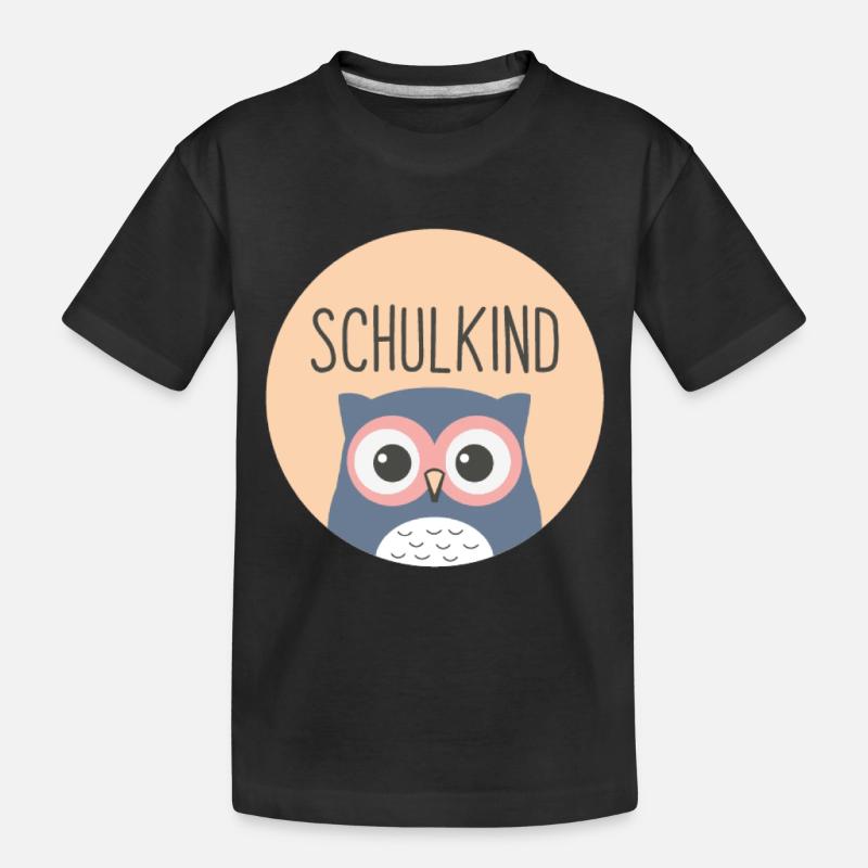 Geschenk Schulkind - Schulstart -Junge & Mädchen - Kinder Premium Bio T-Shirt - Schwarz