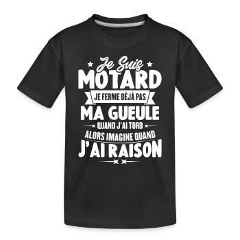 Je suis motarde Je ferme pas ma gueule Cadeau - T-shirt bio Premium Enfant - noir - Devant