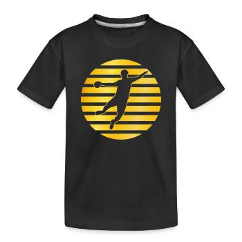 Logo doré du handball - T-shirt bio Premium Enfant - noir - Devant