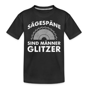 Sägespäne sind Männer Glitzer - Kinder Premium Bio T-Shirt - Schwarz - Vorne