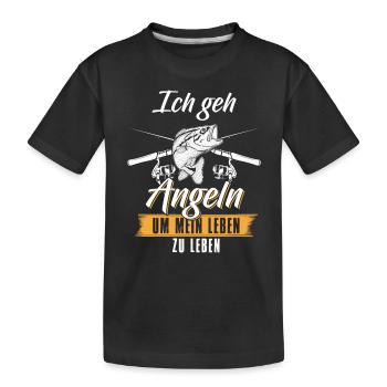 Ich gehe Angeln - Kinder Premium Bio T-Shirt - Schwarz - Vorne