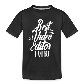 Bester Video Editor Aller Zeiten Filmeditor Film - Kinder Premium Bio T-Shirt - Schwarz - Vorne