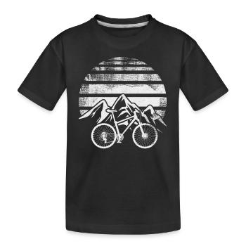 Mountainbike Radfahrer MTB Radfahren Mountainbike - Kinder Premium Bio T-Shirt - Schwarz - Vorne