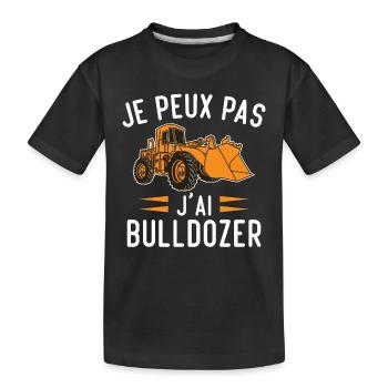Je peux pas j'ai bulldozer humour cadeau - T-shirt bio Premium Enfant - noir - Devant