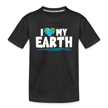 I Love My Earth Earth Day Protect Nature - Kids' Premium Organic T-Shirt - black - Front