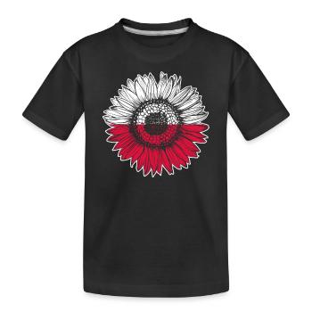 Poland Flag Sunflower - Kids' Premium Organic T-Shirt - black - Front