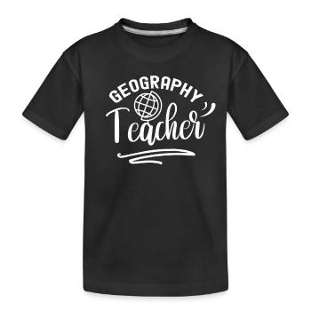 Professeur de géographie Professeur de géographie Profession de géographie - T-shirt bio Premium Enfant - noir - Devant
