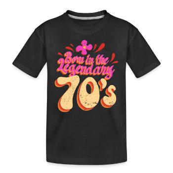Né dans les années 70 70 Retro Hippie coloré - T-shirt bio Premium Enfant - noir - Devant