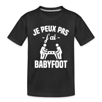 Je peux pas j'ai babyfoot humour cadeau - T-shirt bio Premium Enfant - noir - Devant